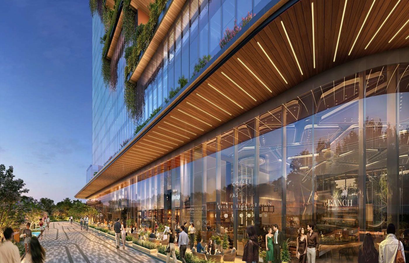 Evening on the retail promenade - Puri Aerosphere, Sector 111 Gurgaon