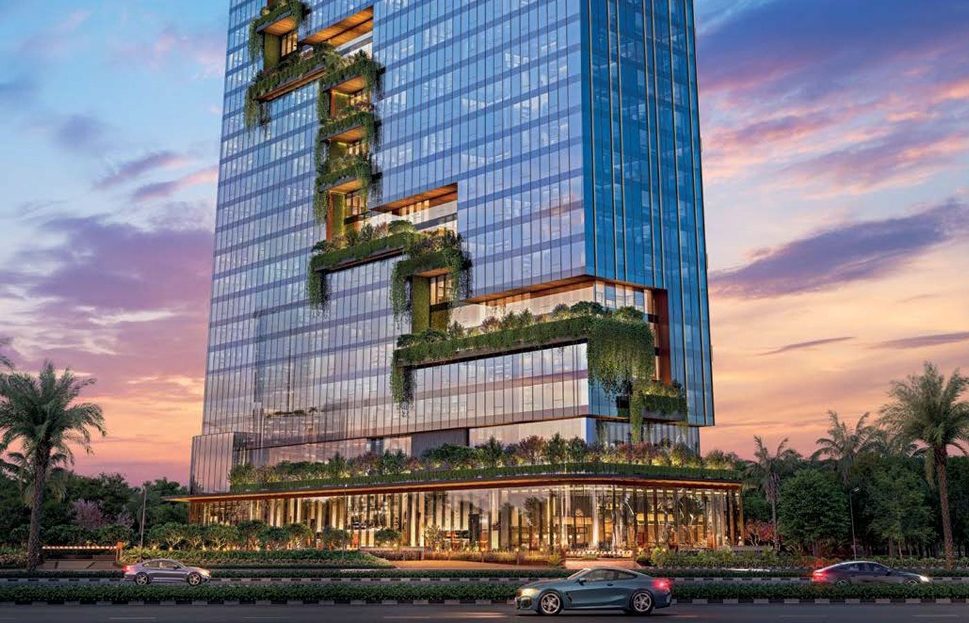 Puri Aerosphere tower with its planted terraces - Puri Aerosphere, Sector 111 Gurgaon